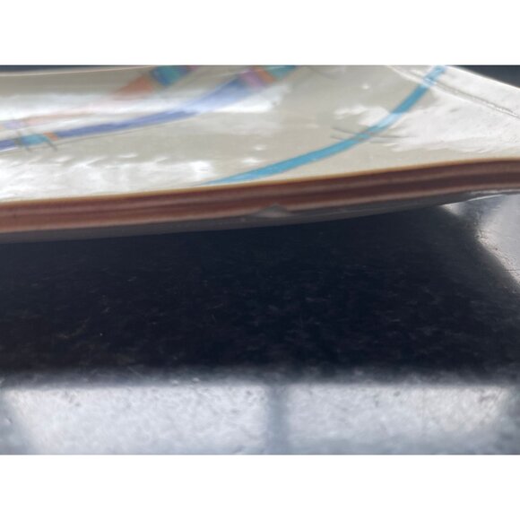 Vtg 1978's Rectangle Ceramic Serving Tray Display Art Abstract Design Studio Art - Picture 5 of 10